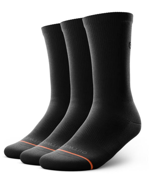 Flagship Black Athletic Crew Socks 3-Pack