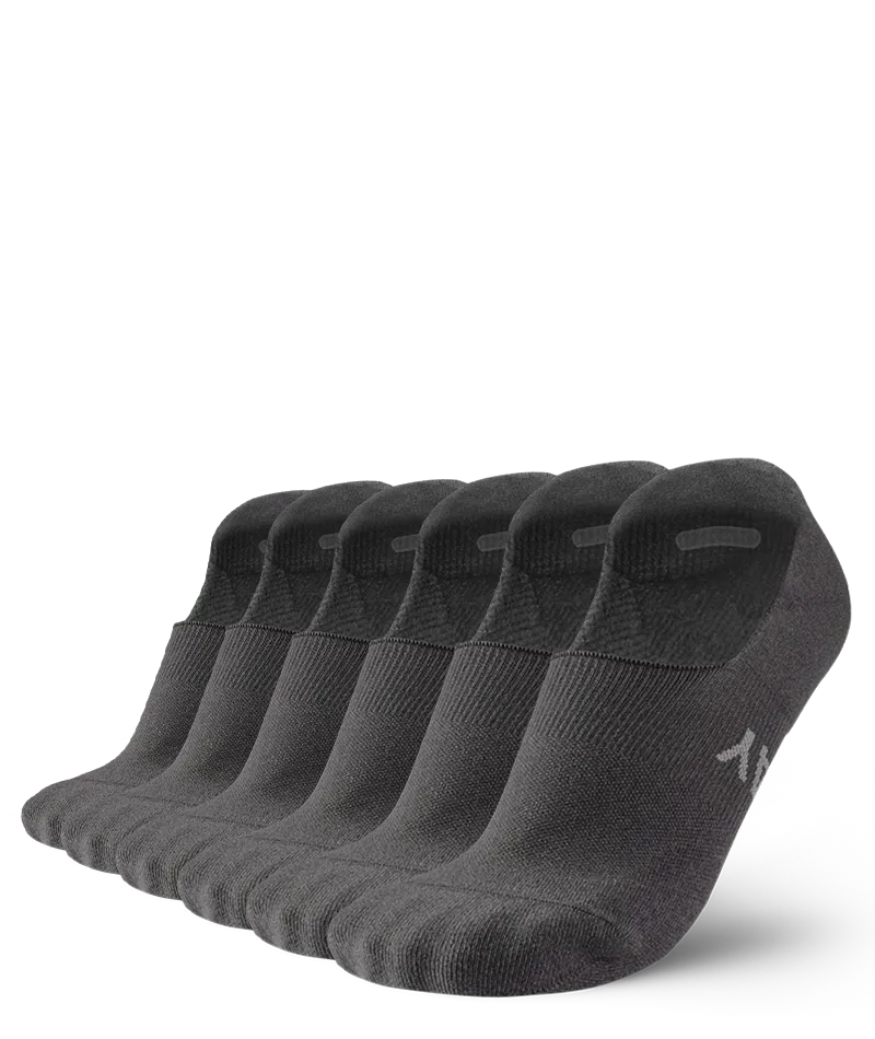 Flagship Grey No Show Socks 6-Pack