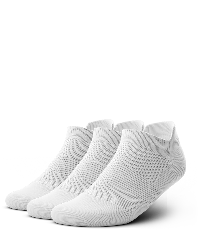 Flagship White Athletic Ankle Socks V1 3-Pack