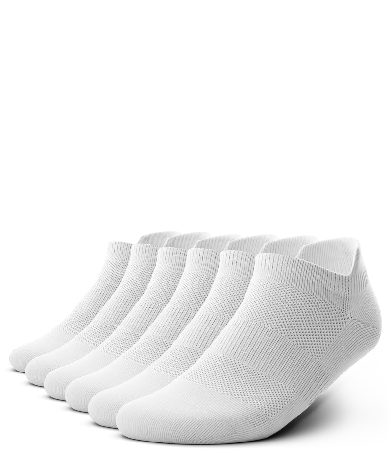 Flagship White Athletic Ankle Socks V1 6-Pack