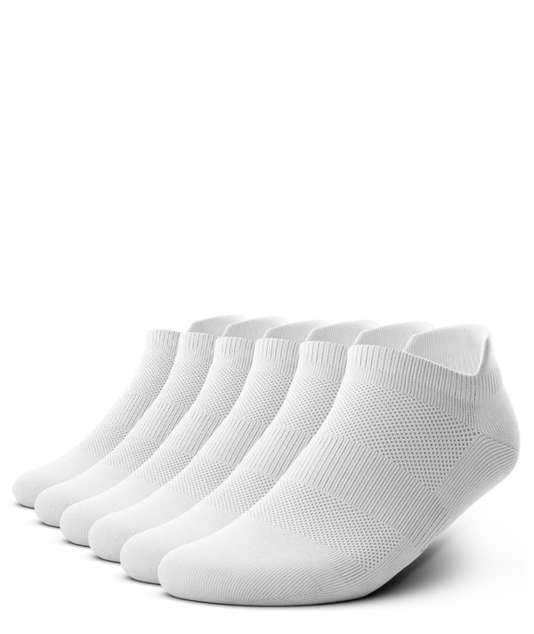 Flagship White Athletic Ankle Socks V1 6-Pack