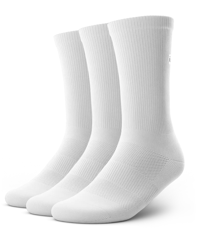 Flagship White Athletic Crew Socks V1 3-Pack