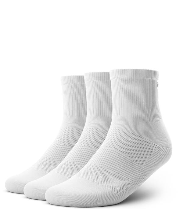 Flagship White Athletic Quarter Socks V1 3-Pack