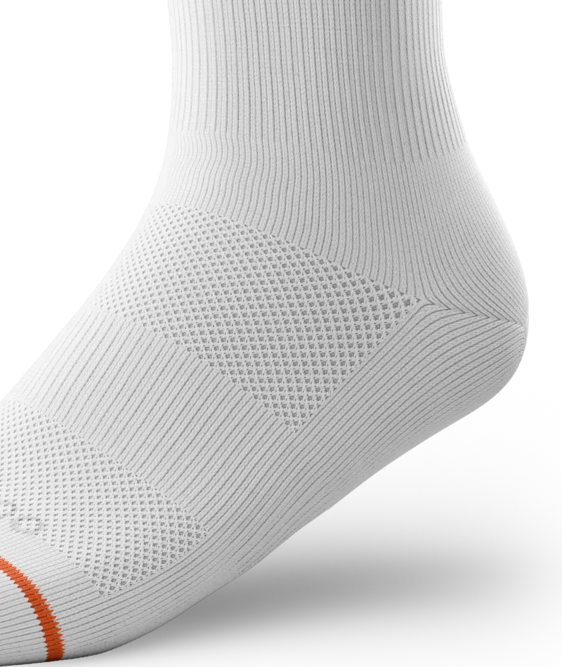 Flagship White Athletic Crew Socks