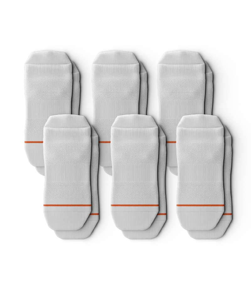 Flagship White Athletic Ankle Socks 6-Pack