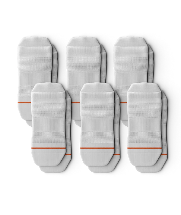 Flagship White Athletic Ankle Socks 6-Pack