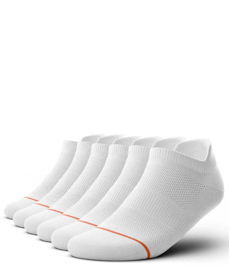 Flagship White Athletic Ankle Socks 6-Pack