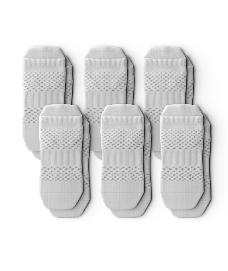 Flagship White Athletic Ankle Socks V1 6-Pack
