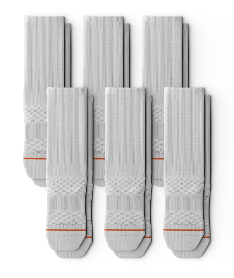Flagship White Athletic Crew Socks 6-Pack