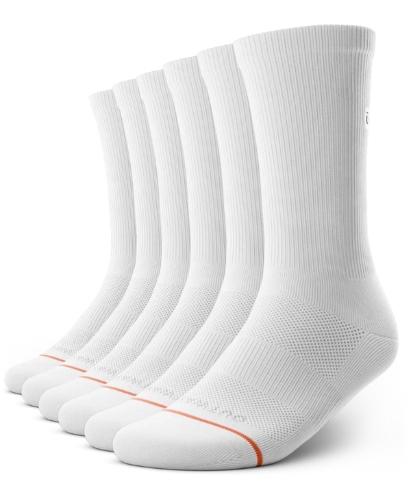 Flagship White Athletic Crew Socks 6-Pack