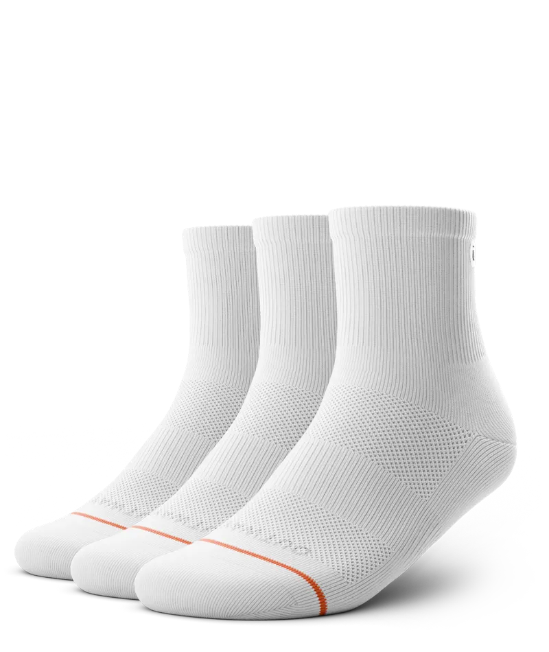 Flagship White Athletic Quarter Socks 3-Pack