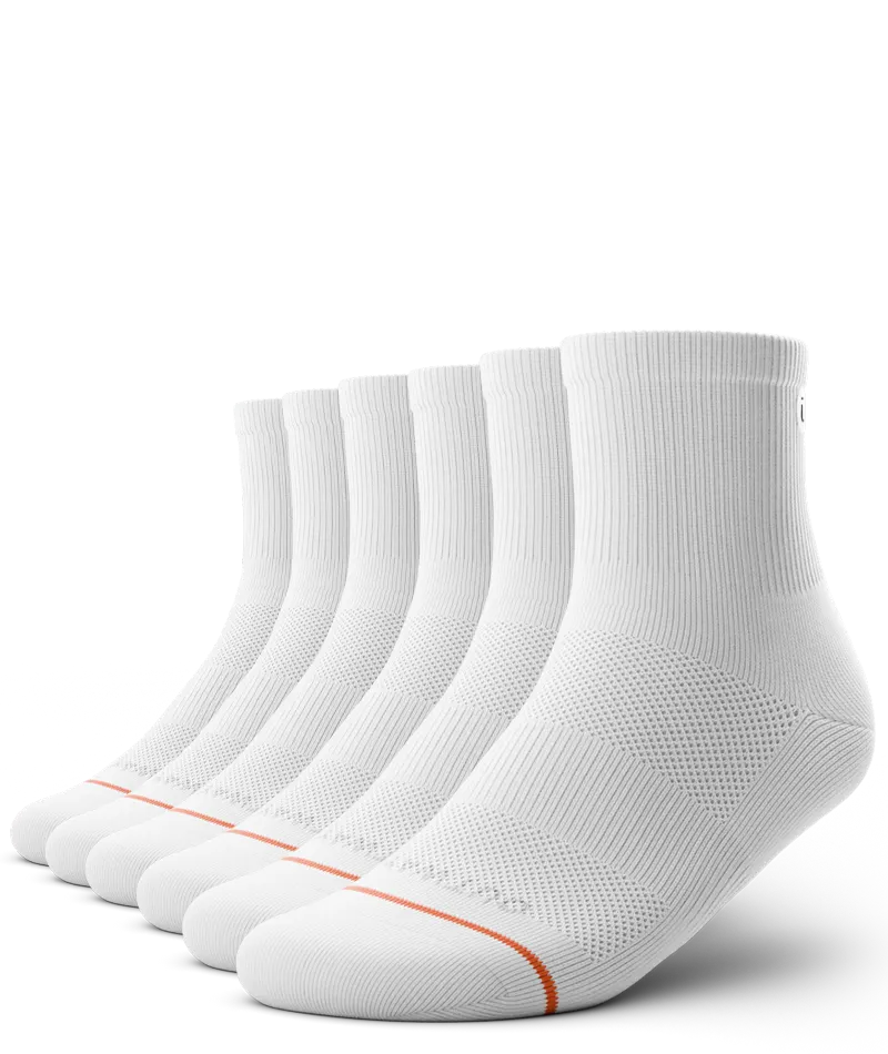 Flagship White Athletic Quarter Socks 6-Pack