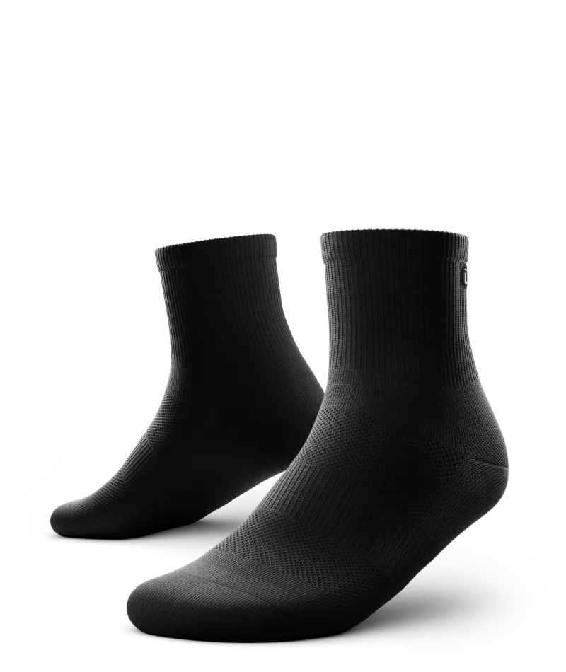 Flagship Black Athletic Quarter Socks V1