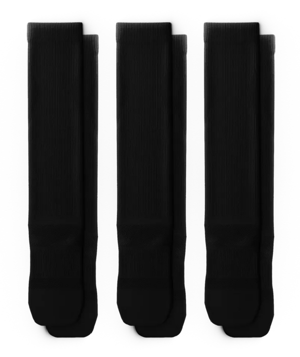 Flagship Black Athletic Knee High Compression Socks 3-Pack