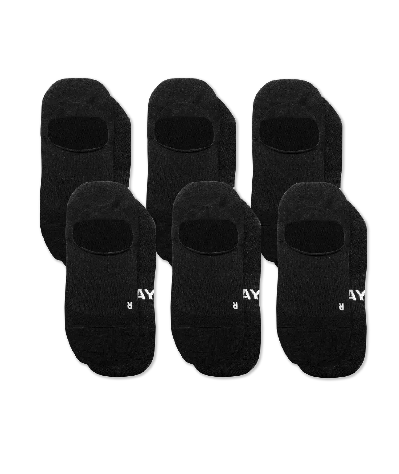 Flagship Black No Show Socks 6-Pack