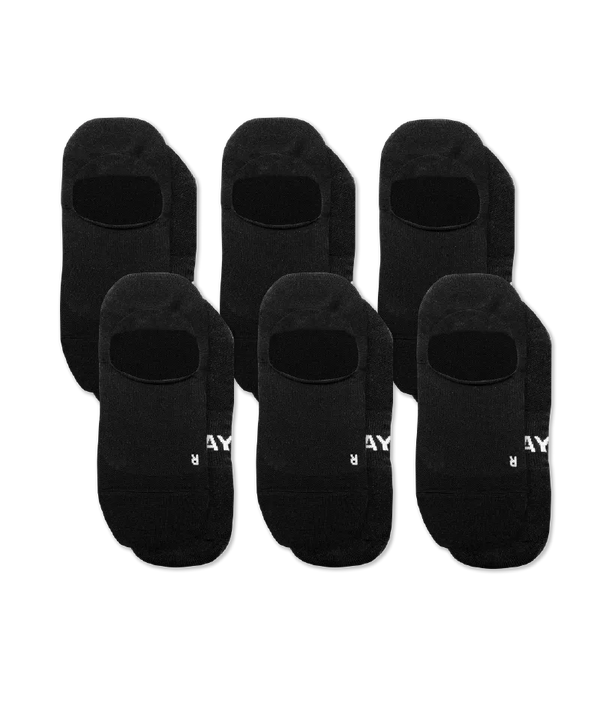 Flagship Black No Show Socks 6-Pack