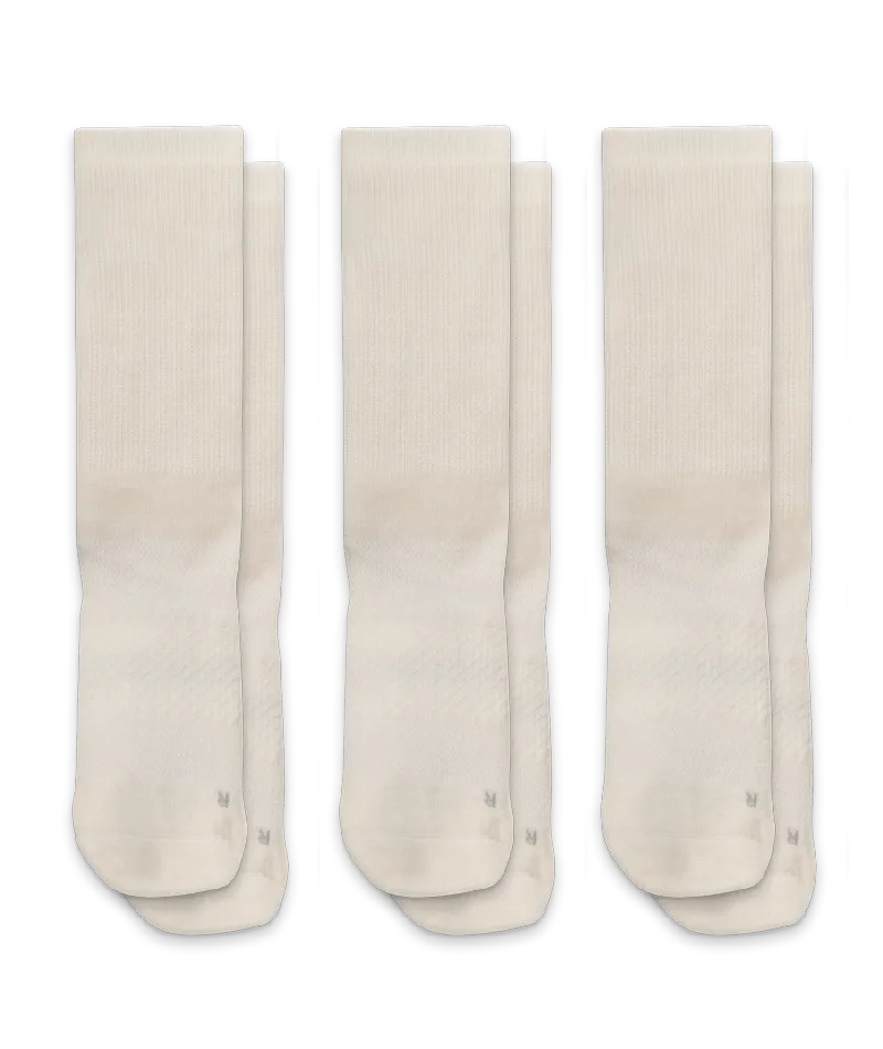Flagship Off White Merino Wool Midweight Crew Socks 3-Pack