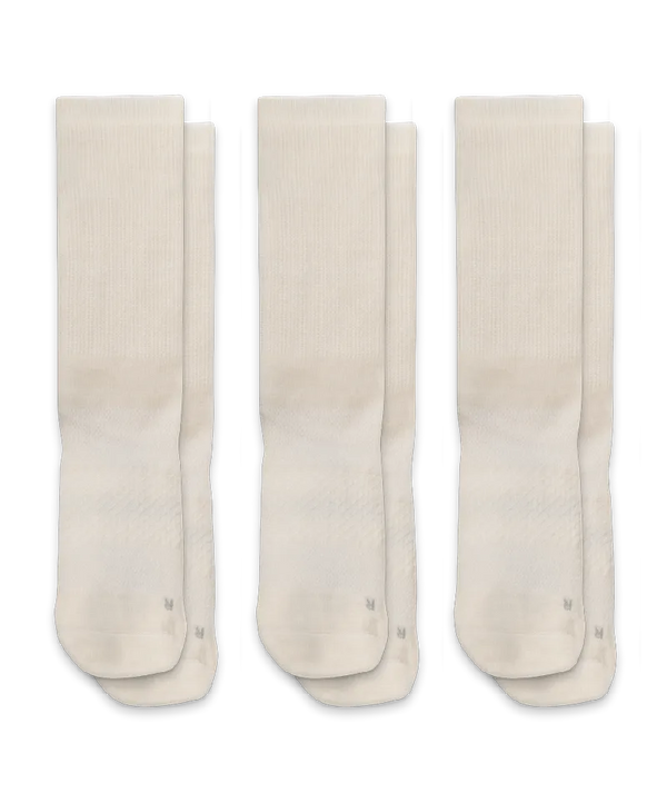 Flagship Off White Merino Wool Midweight Crew Socks 3-Pack