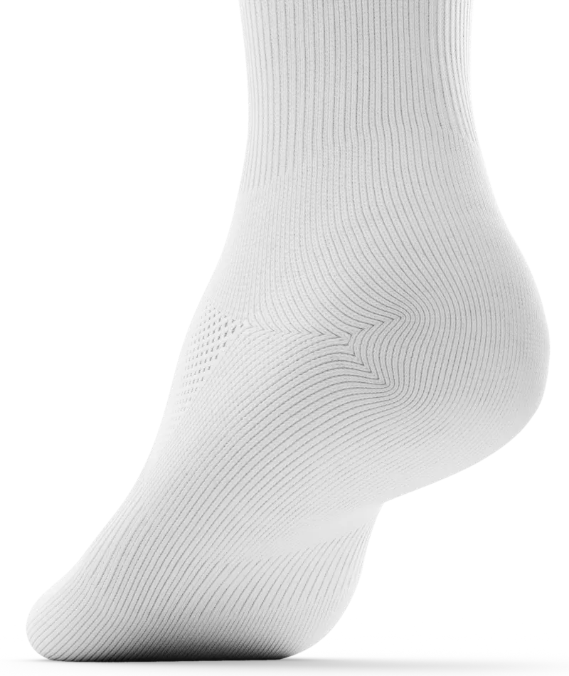 Flagship White Athletic Quarter Socks V1 6-Pack
