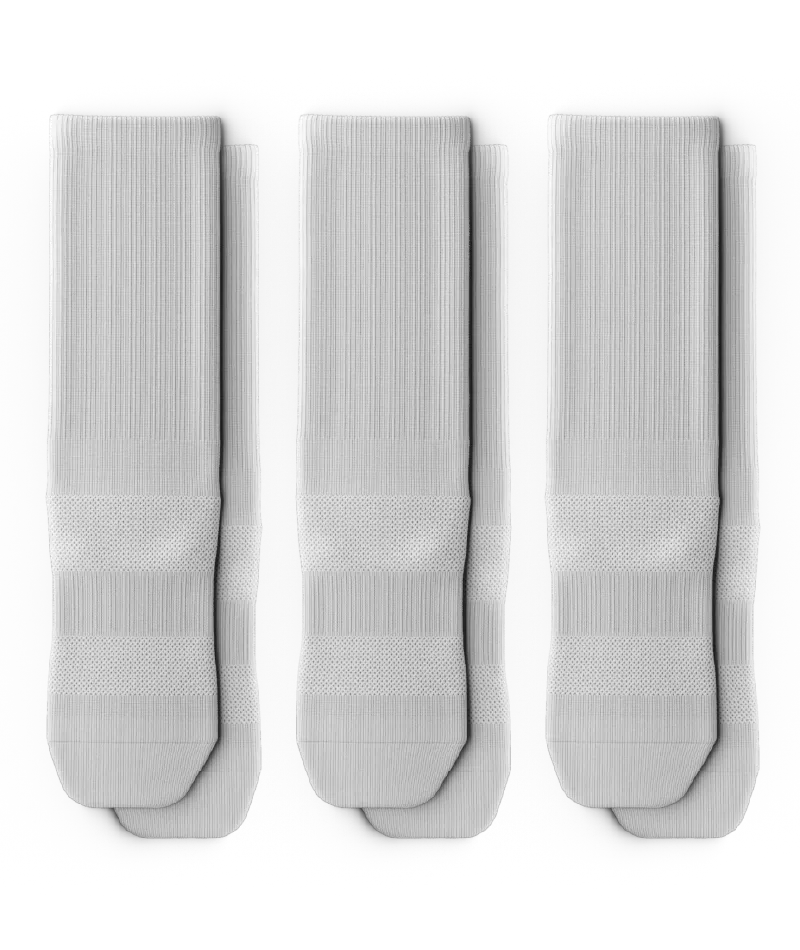 Flagship White Athletic Crew Socks V1 3-Pack