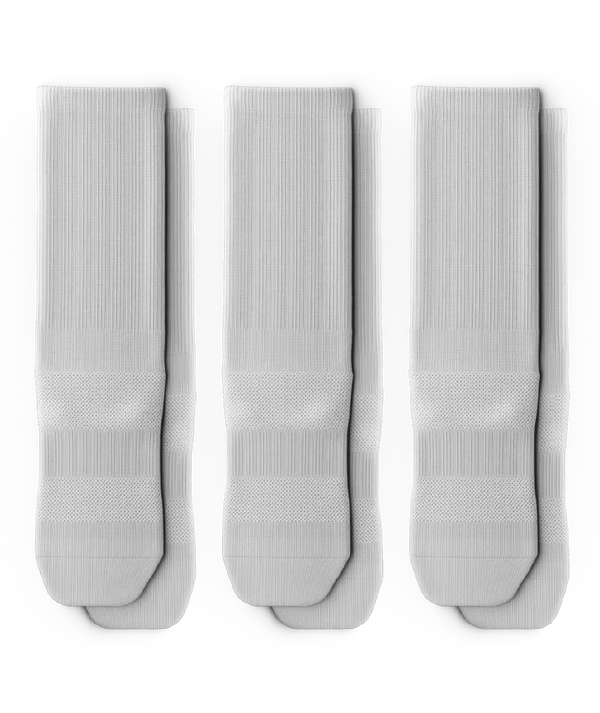 Flagship White Athletic Crew Socks V1 3-Pack