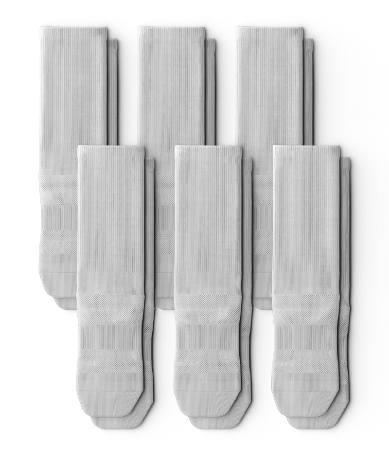Flagship White Athletic Crew Socks V1 6-Pack