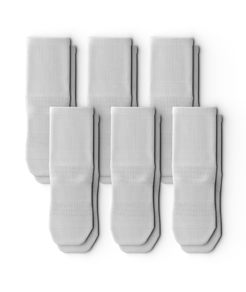 Flagship White Athletic Quarter Socks V1 6-Pack