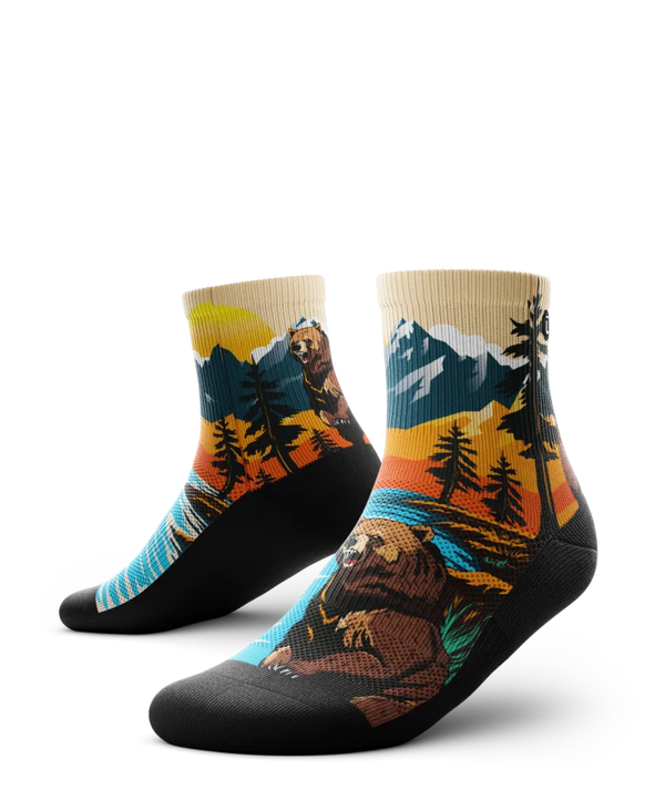 Grizzly Bear Athletic Quarter Socks
