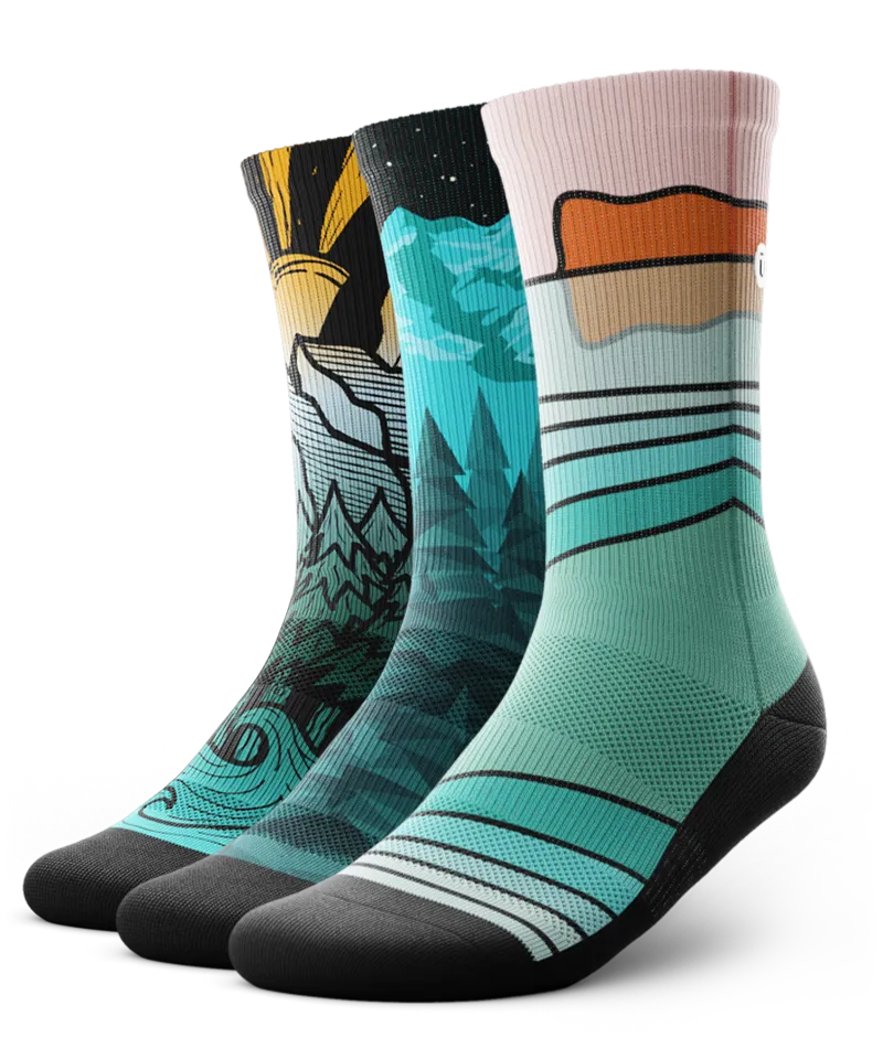 Happy Trails Athletic Crew Socks 3-Pack