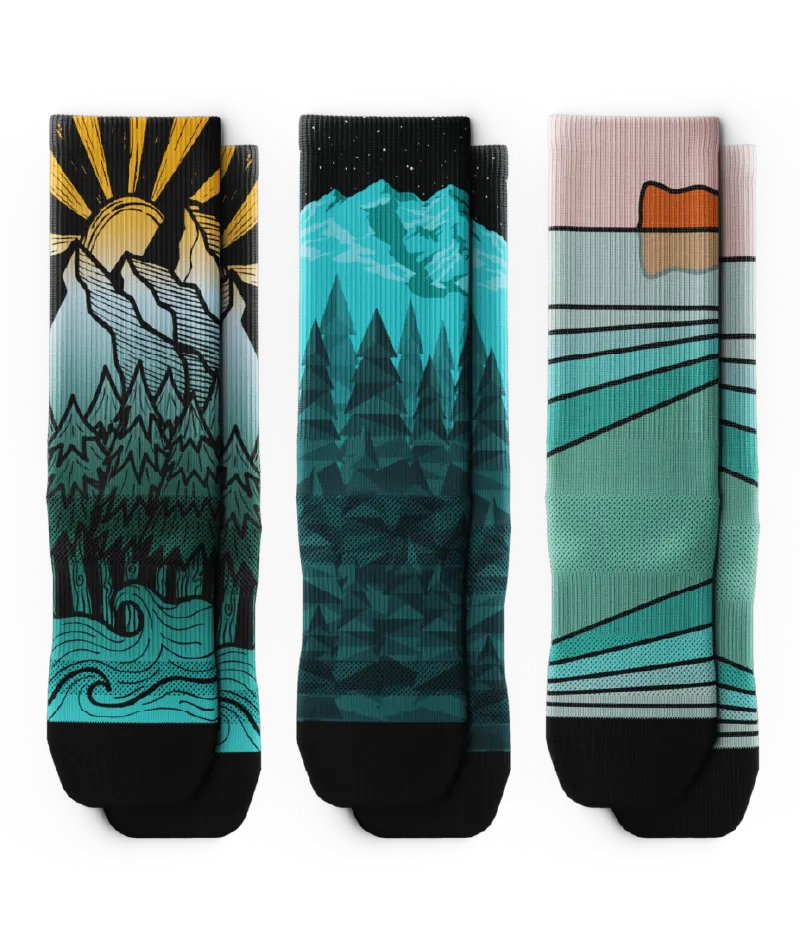 Happy Trails Athletic Crew Socks 3-Pack