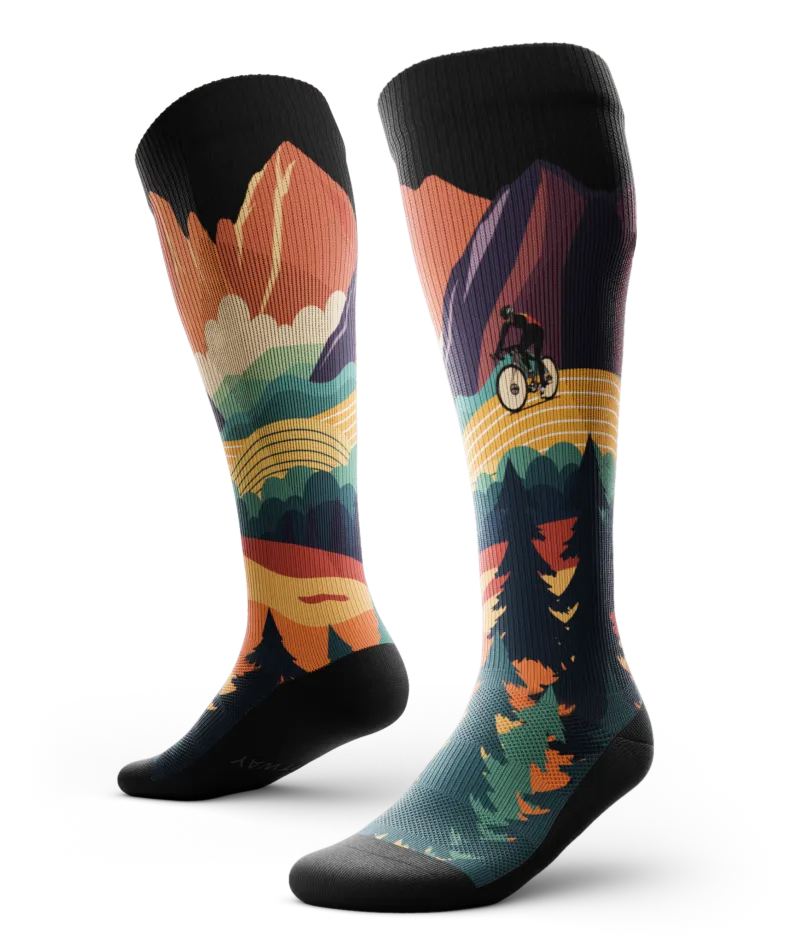 Meandering Athletic Knee High Compression Socks