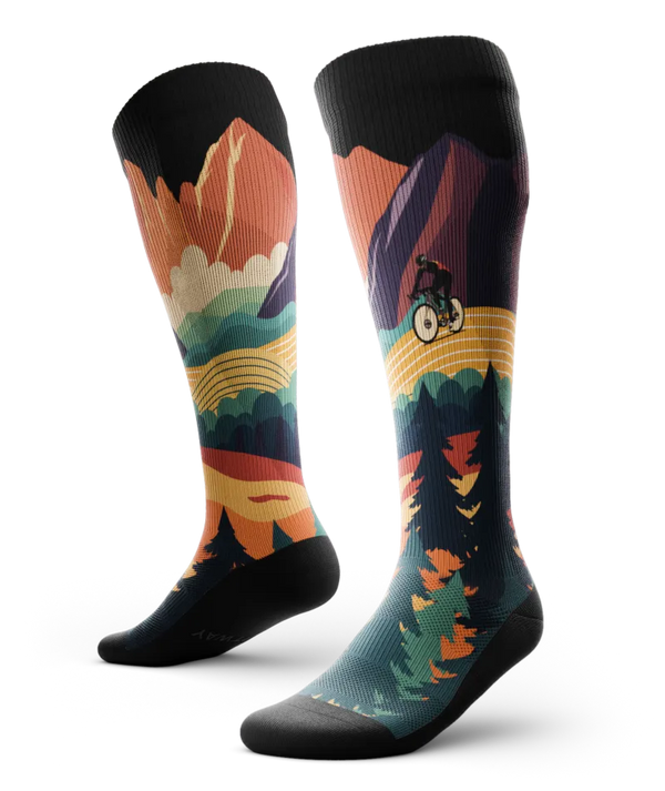 Meandering Athletic Knee High Compression Socks