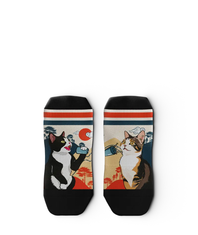 Meow Athletic Ankle Socks