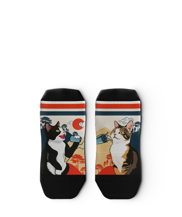 Meow Athletic Ankle Socks