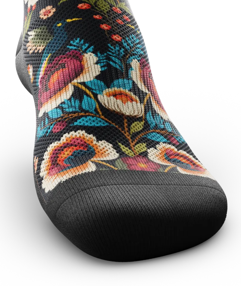 Midnight Flora Athletic Crew Socks