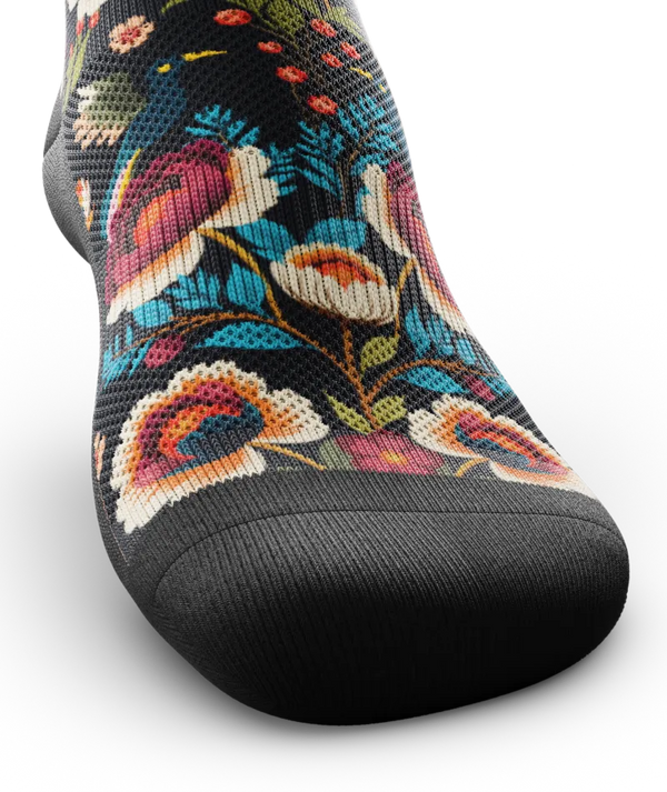 Midnight Flora Athletic Crew Socks