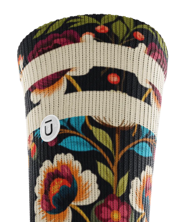 Midnight Flora Athletic Crew Socks