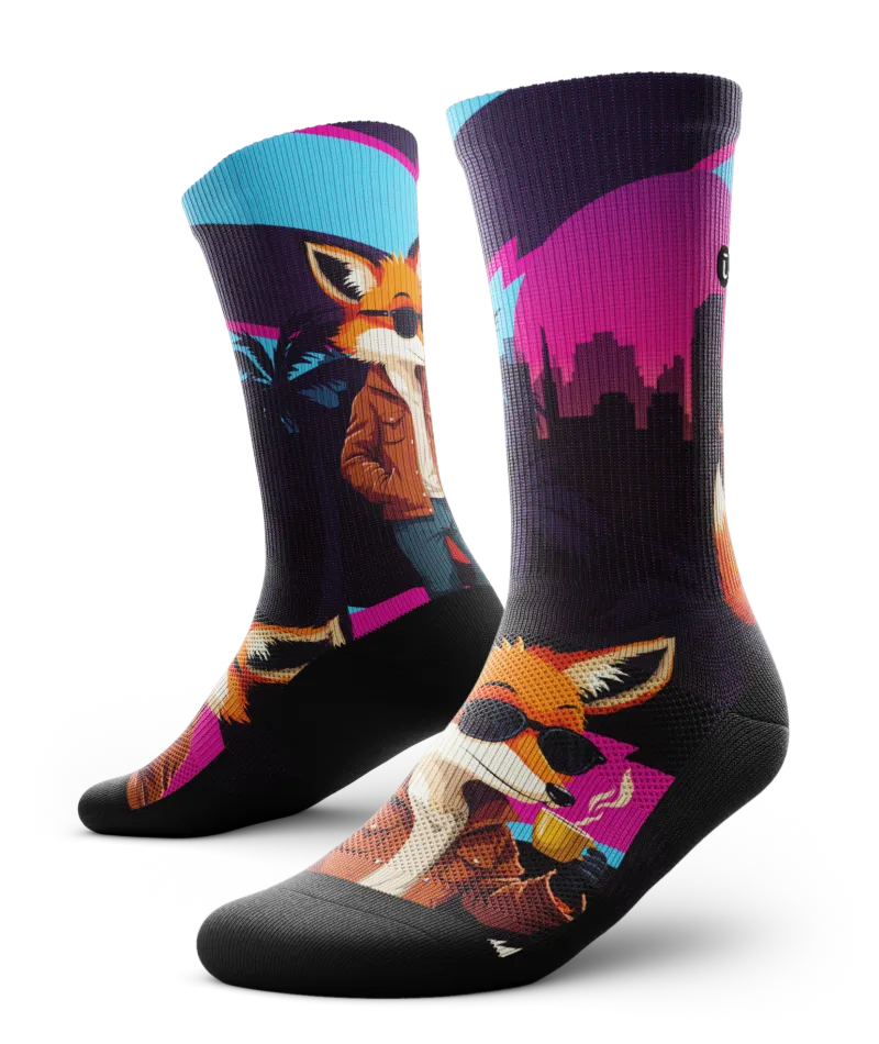 Midnight Fox Athletic Crew Socks