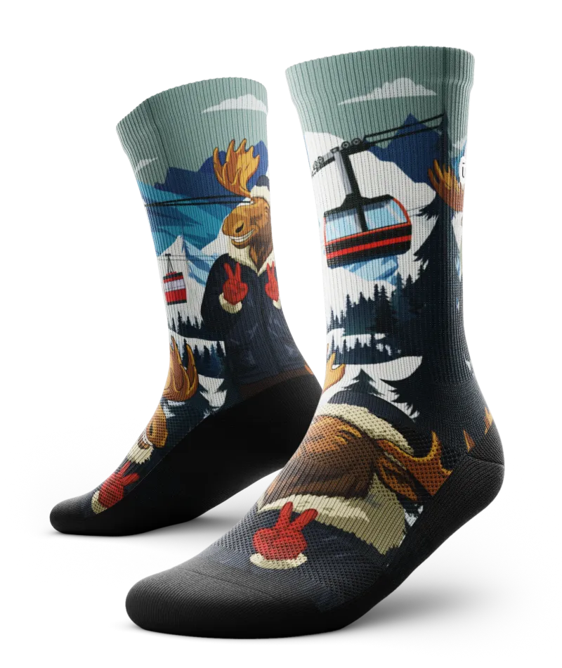 Moose On The Loose Athletic Crew Socks
