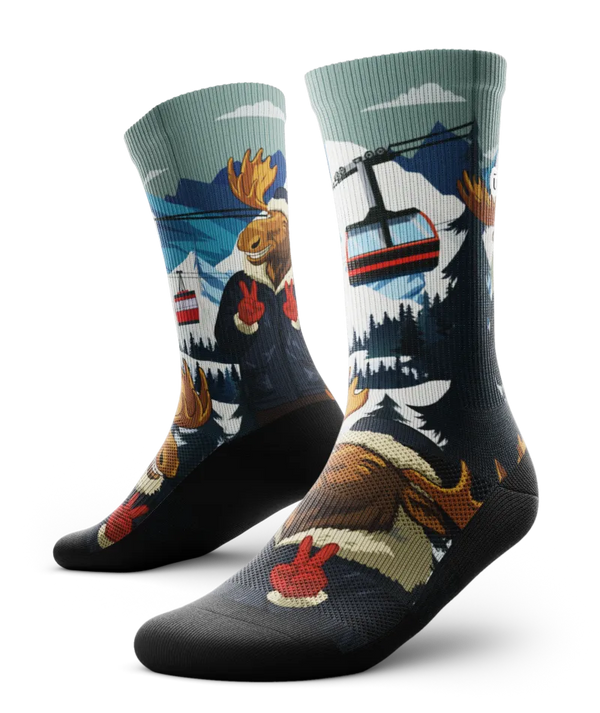 Moose On The Loose Athletic Crew Socks