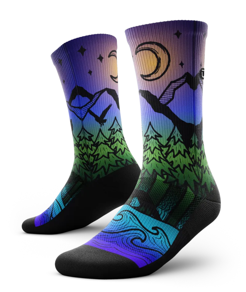 Night Time Bliss Athletic Crew Socks