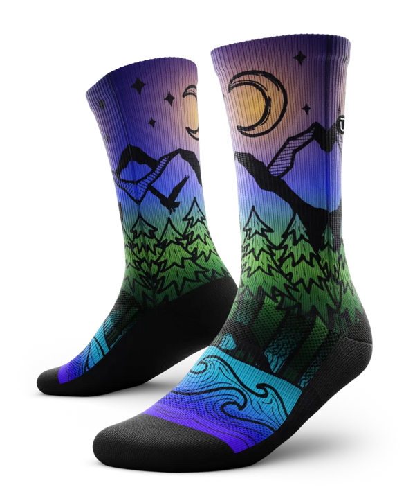 Night Time Bliss Athletic Crew Socks