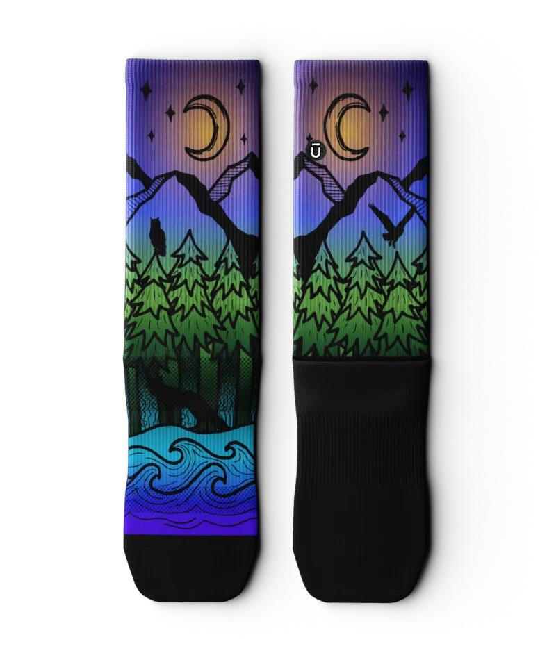Night Time Bliss Athletic Crew Socks
