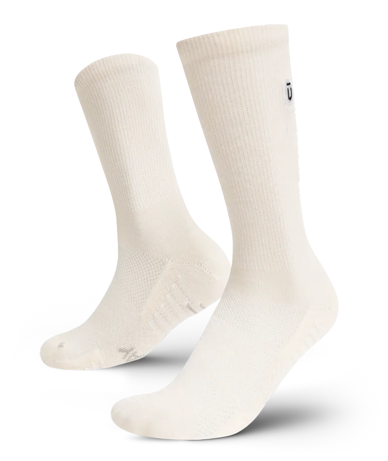 Flagship Off White Merino Wool Lite Crew Socks