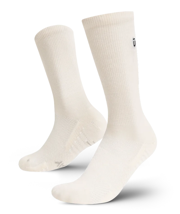 Flagship Off White Merino Wool Lite Crew Socks