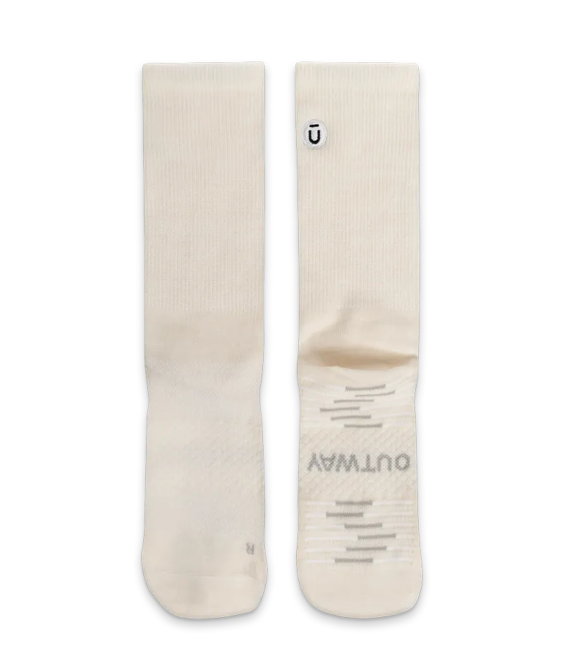 Flagship Off White Merino Wool Lite Crew Socks