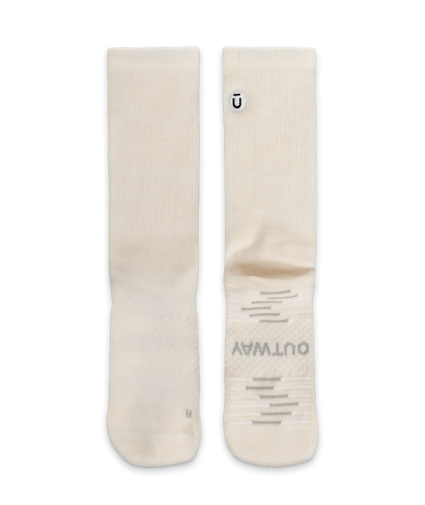 Flagship Off White Merino Wool Lite Crew Socks