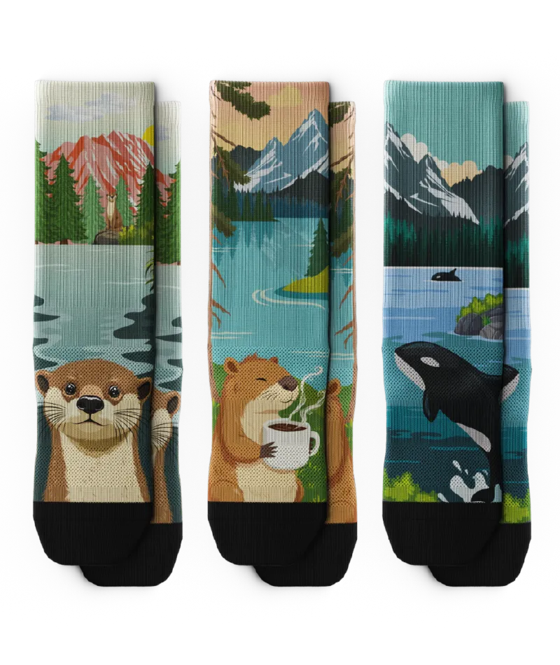 Pacific Wild Athletic Crew Socks 3-Pack