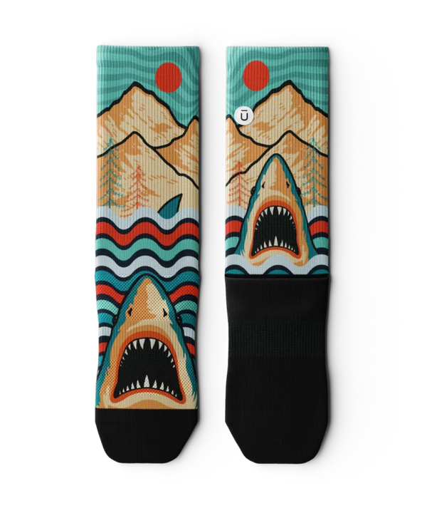 Retro Jaws Athletic Crew Socks