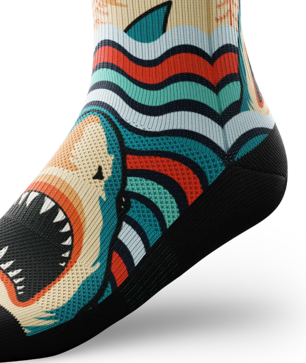 Retro Jaws Athletic Crew Socks